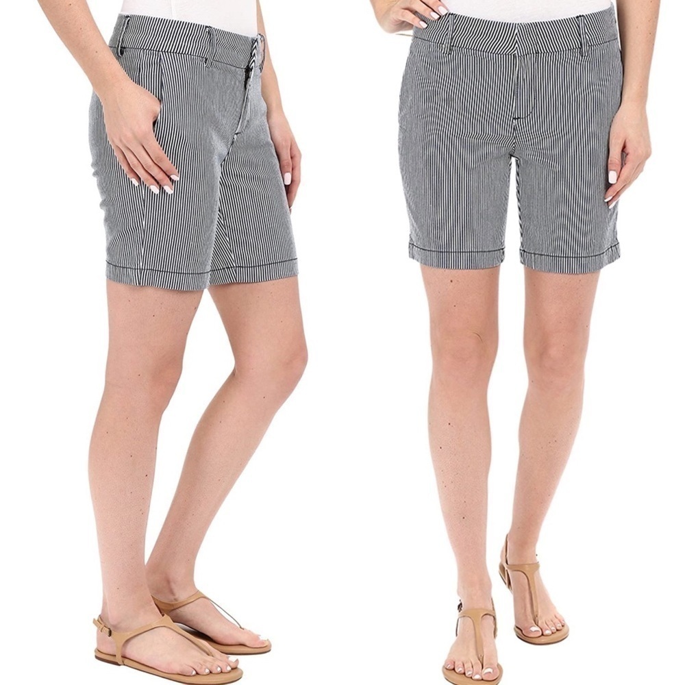 KUT FROM THE KLOTH JENNY STRIPED TWILL BERMUDA WALKING SHORTS